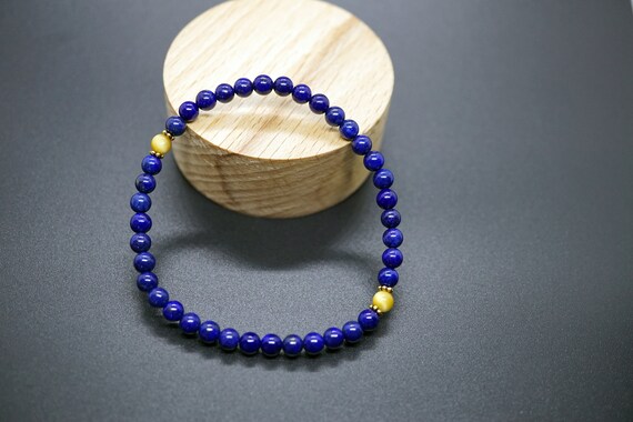 Lapis Lazuli Bracelet, Blue Lapis Beaded Bracelet, High Quality Lapis, 4.6mm