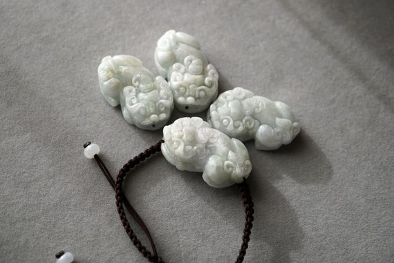Genuine Jade Pixiu Bracelet, Carved Jade Bracelet, Braided Jade Bracelet, Lucky Jade Bracelet