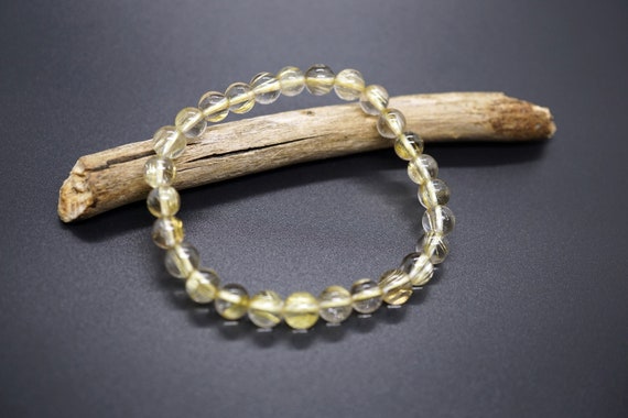 Genuine Gold Rutilated Quartz,Rutilated Quartz Bracelet, Good Quality Quartz, 6.8mm