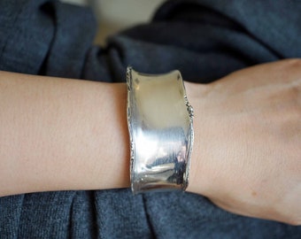 Sterling Siver Cuff Bracelet, 925 Silver Bangle Bracelet, Vintage Silver Bangle