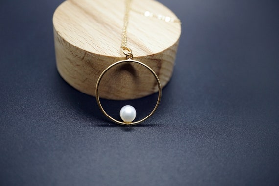 Real Fresh Water Pearl Charm, Pearl Charm Necklace, Gold filled Necklace 16'' June Birthstone