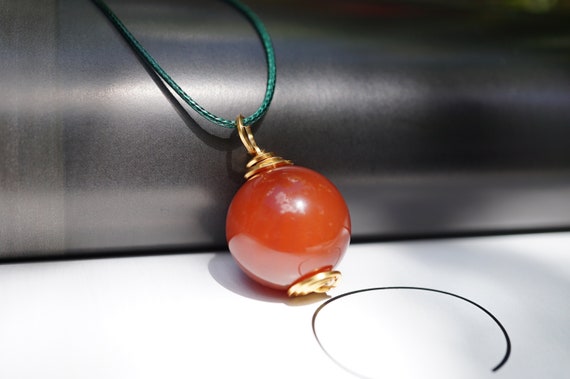 Smooth Carnelian Bead Pendant Round Ball Pendant 20mm 18MM 16MM Handmade Best Gift to Her to Him