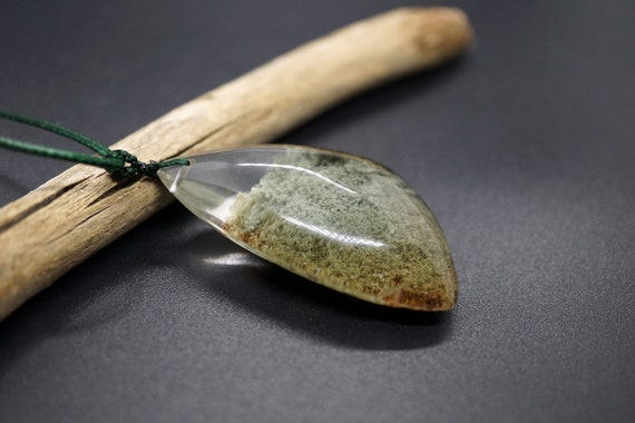Natural Phantom Free Shape Green Ghost Quartz Lodolite Quartz Adjustable Necklace Dream Crystal