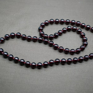 Natural Garnet Bead Necklace, Almandine Garnet Necklace, Hand Knotted Beaded Necklce, Grade A Garnet 6.2mm image 8