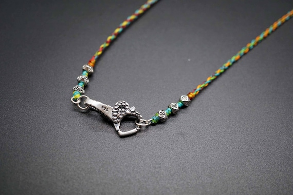 Waxed Cord Necklace, Colorful Cord Necklace, Charm Link, Jewelry Link, Dyed Wax Cord Bracelet