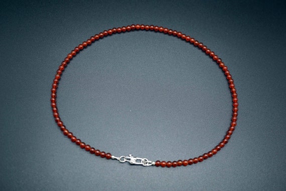 Red Carnelian Beaded Necklace, Red Necklace for Pendant, Pendant Link, Diy Jewelry Link, Necklace Link For Charm