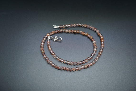 Red Quartz Beaded Necklace, Pendant Link, Diy Jewelry Link, Necklace Link For Charm, Inclusion Crystal Quartz, 4.6mm
