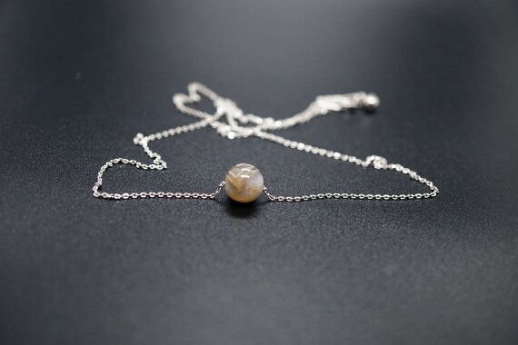 Platinum Plated Silver Adjustable-length Charm Choker Necklace 18'' Amazonite Agate Garnet Goldston Larimar