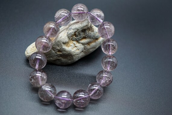Purple Strawberry Quartz, Purple Rutilated Quartz,Natural Strawberry Quartz, High Grade Crystal, 13.5mm