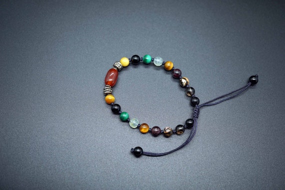 Multi Bead Braclet, Knotted Bead Bracelet, Adjustable Length Bracelet, Handmade Bracelet