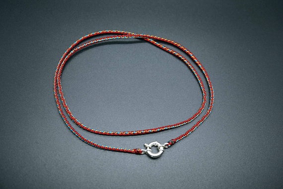 2.5mm Colorful Silk Cord Necklace,Braided Rope Necklace, Lucky Silk Necklace, Pendant Link