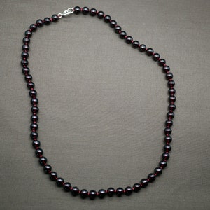 Natural Garnet Bead Necklace, Almandine Garnet Necklace, Hand Knotted Beaded Necklce, Grade A Garnet 6.2mm image 2