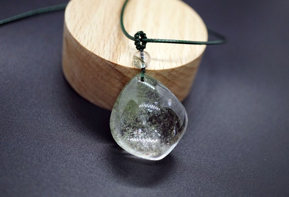 Natural Green Ghost Phantom Pendant 28*25MM Natural Landscape luck Gift to Her to Him