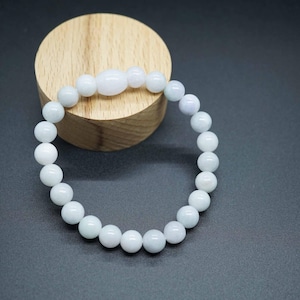 Genuine Light Lavender Jade, Jade Bead Bracelet, Round Jade Bracelet 8mm, Stretch Jade Bracelet