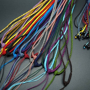 Red Rope Necklace, Braided Rope Necklace, Multicolor Adjustable Necklace, Necklace for Jewelry Making