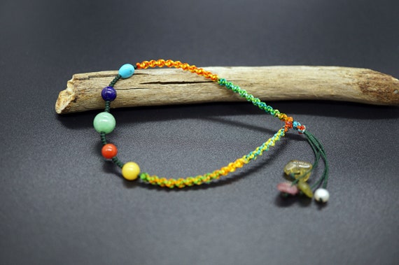 Luck Colorful Rope Handmade Braided Bracelet With Jade Coral Lapis Lazuli Turquoise