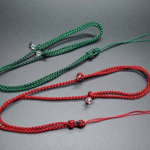 Braided Cord Necklace: Adjustable Silk Pendant Necklace with Quartz Bead