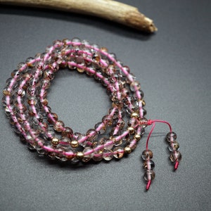 Natural Quartz 4-Layer Bracelet: Brown Inclusions, Gold Filled