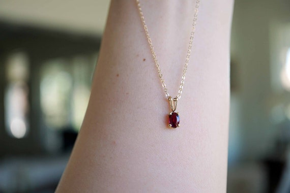 Red Ruby Charm, Tiny Oval Charm, Oval Ruby Charm,  4mm*12mm Ruby, July Birthstone