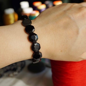 Obsidiana negra de ocho trigramas, pulsera de obsidiana arco iris, pulsera Feng Shui Bagua