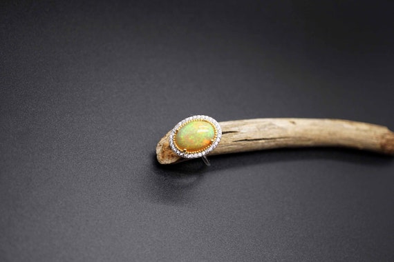 Genuine Opal Ring, 925 Silver Opal Ring, Beautiful Shine Opal Ring, US6.5