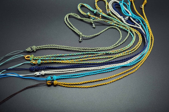 2.2mm Braided Necklace, Rope Braid Necklace, 4 Strand Round Cord Necklace, Adjustable Necklace For Pendant Jewelry Making