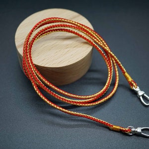 2mm Red Cord Necklace,Braided Gold Rope Necklace, Pendant Link, Jewelry Link