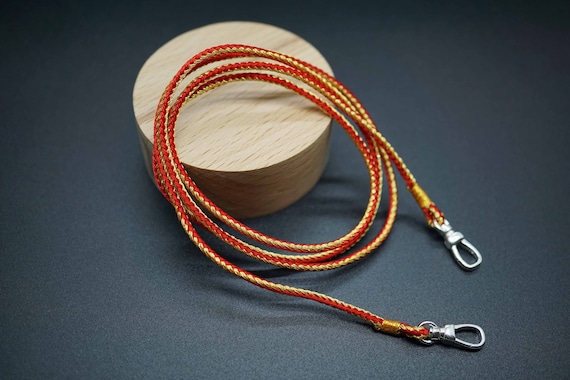 2mm Red Cord Necklace,Braided Gold Rope Necklace, Pendant Link, Jewelry Link