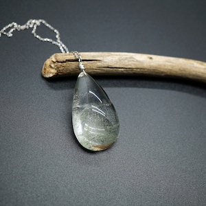 Natural Green Ghost Phantom Pendant 39*23MM Teardrop Green Crystal Pendant
