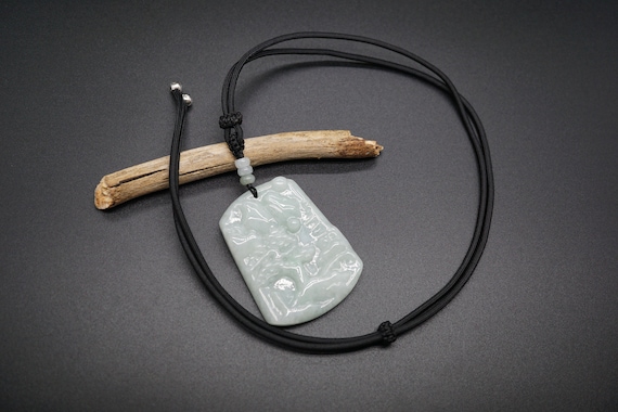 Genuine Jade Pendant, Carved Tree Pendant, Jade Pendant Necklace, Jade Amulet Jewelry