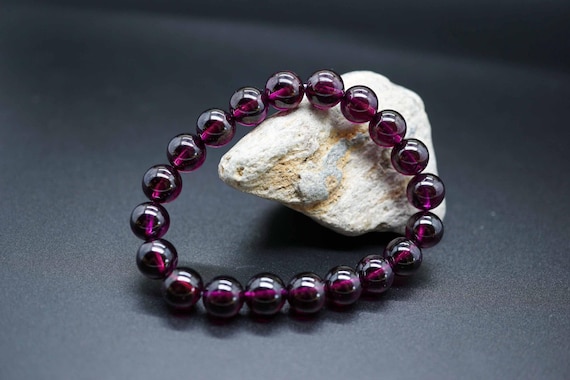 Rhodolite Garnet Bracelet, Purple Garnet Bracelet, Natural Rhodolite Garnet, Excellent Quality Garnet, 9mm