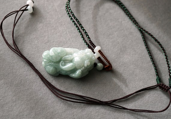 Genuine Jade Pixiu Pendant, Carved Jade Pendant, Jade Pendant Necklace, Luck Jade Amulet