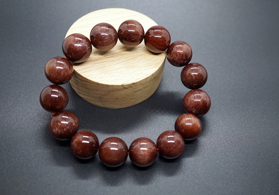 Natural Red Rutilated Quartz Bracelet Red Rutilate Quartz 14.5mm