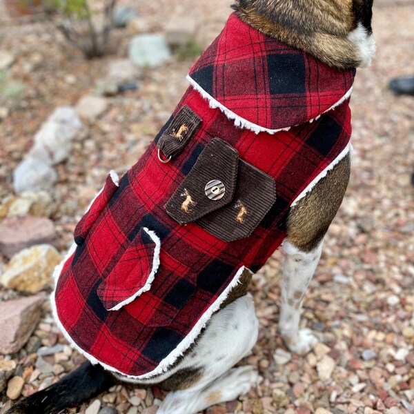 Bespoke dog jacket, vintage wool dog jacket, outdoor dog clothing , hunting dog jacket, custom dog jacket, upcycled, sustainable