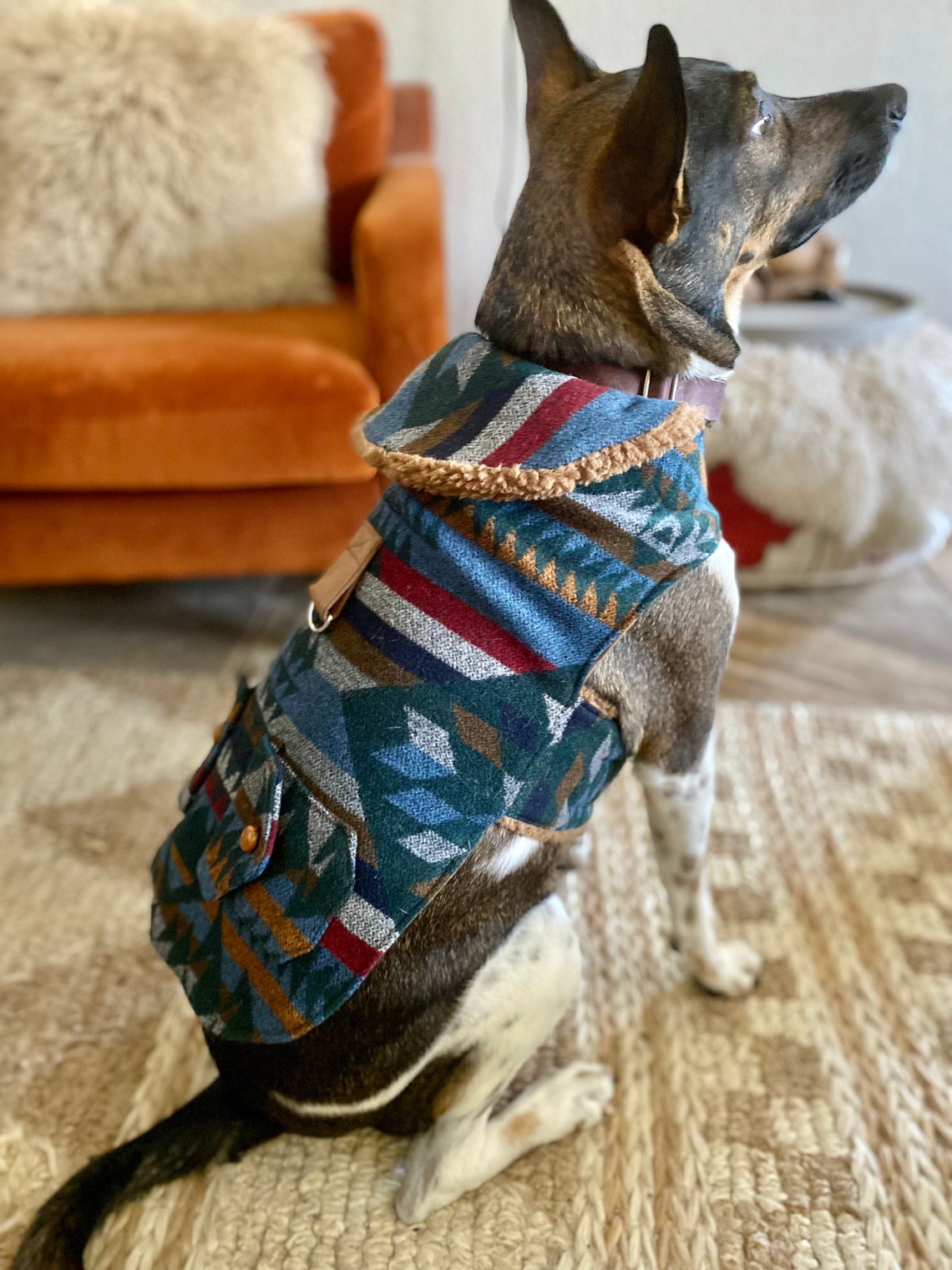 Southwest dog jacket vintage wool dog jacket outdoor dog Etsy