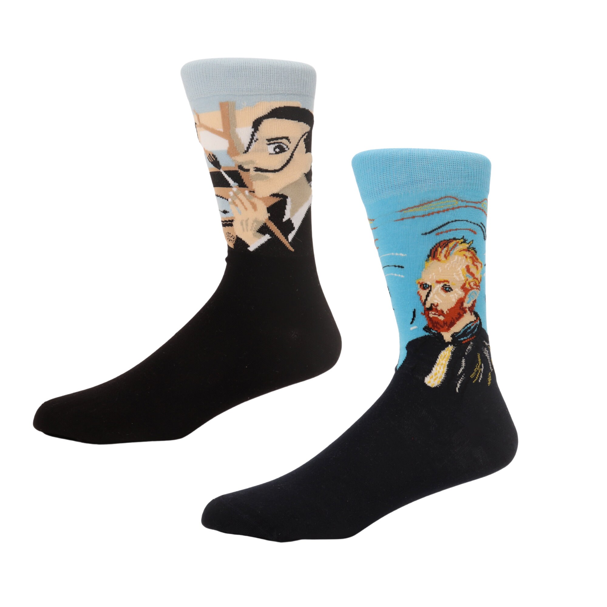 Image of Men's Salvador Dali Van Gogh Art Socks | 2 Pairs Gift Box