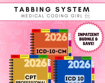 2026 - Tabbing System BUNDLE | Inpatient | Medical Coding Tabs | Book NOT Included