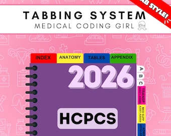 2026 HCPCS- Tabbing System | Medical Coding Tabs | Book NOT Included