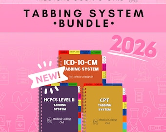 2026 - Tabbing System BUNDLE | OUTPATIENT| Medical Coding Tabs | Book NOT Included