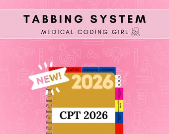 2026 CPT - Tabbing System | Medical Coding Tabs | Book NOT Included