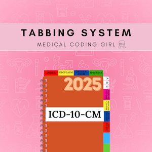 2025 CIM-10-CM - Système de tabulation | Onglets de codage médical | Livre non inclus
