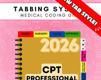 2026 CPT - Tabbing System | Medical Coding Tabs | Book NOT Included