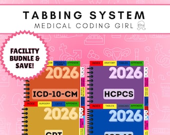 2026 - Tabbing System BUNDLE | FACILITY | Medical Coding Tabs | Book NOT Included
