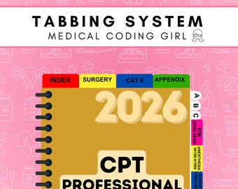 2026 CPT - Tabbing System | Medical Coding Tabs | Book NOT Included