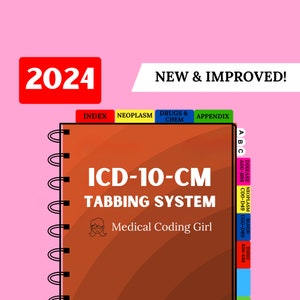 Tabbing System ICD 10 CM 2024 medical coding tabs Book Not Included