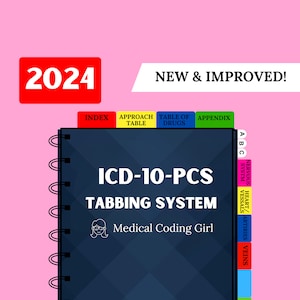 Tabbing System ICD 10 PCS 2024 medical coding tabs Book Not Included