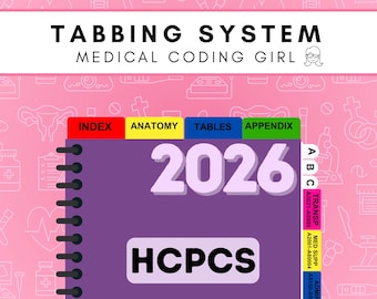 2026 HCPCS- Tabbing System | Medical Coding Tabs | Book NOT Included