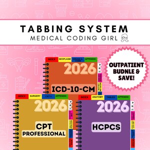 2026 - Tabbing System BUNDLE | OUTPATIENT| Medical Coding Tabs | Book NOT Included