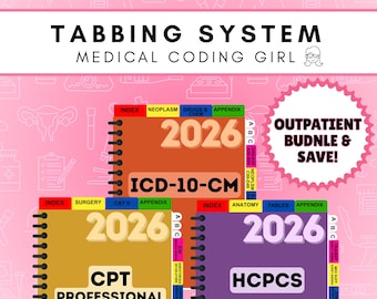 2026 - Tabbing System BUNDLE | OUTPATIENT| Medical Coding Tabs | Book NOT Included