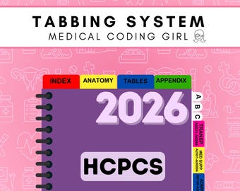 2025 HCPCS- Tabbing System | Medical Coding Tabs | Book NOT Included